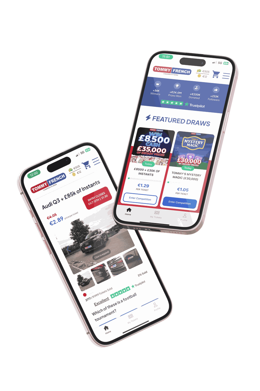 Tommy French Competitions App on iPhone